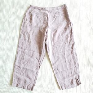 Vtg Sigrid Olson Sport Women 10 Linen Cropped Pants Capris Lavender Mauve Pastel